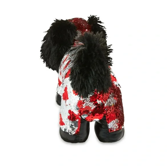 Red & Black color Changing Sequined Hearts Dachshund Dog Pet Plush Toy - Picture 5 of 6